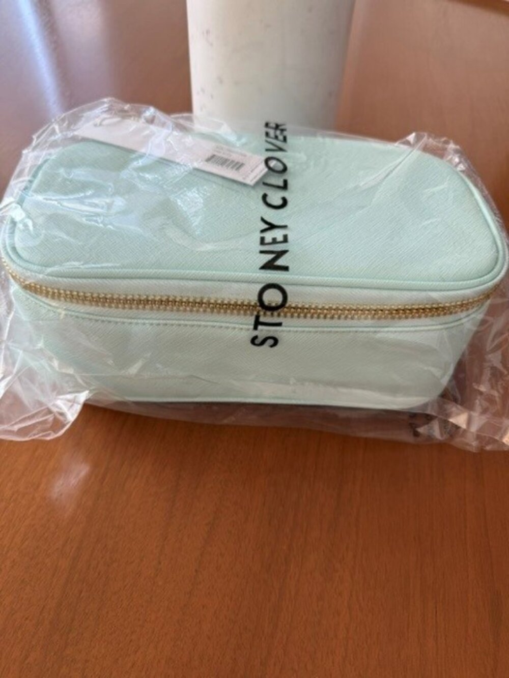 NEW NWT STONEY CLOVER LANE SCL MIRROR POUCH ZIPPER TEXTURED LEATHER $128
